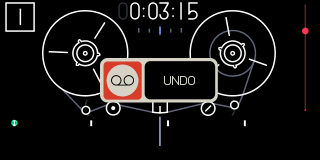 The tape screen with the undo popup