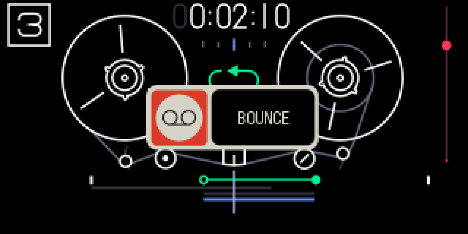 The tape screen with the BOUNCE popup